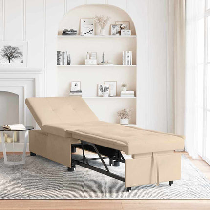 Udtrækssofa Creme 194 x 67 x 82 cm Microfiber