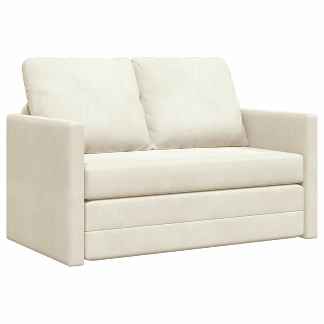 Sovesofa Creme 204 x 122 x 60 cm Fløjl