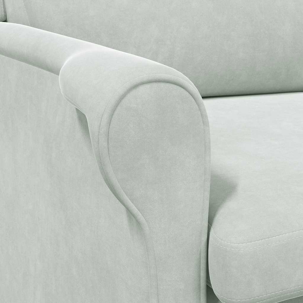 lænestol Lysegrå 76 x 94 x 102 cm Fløjl