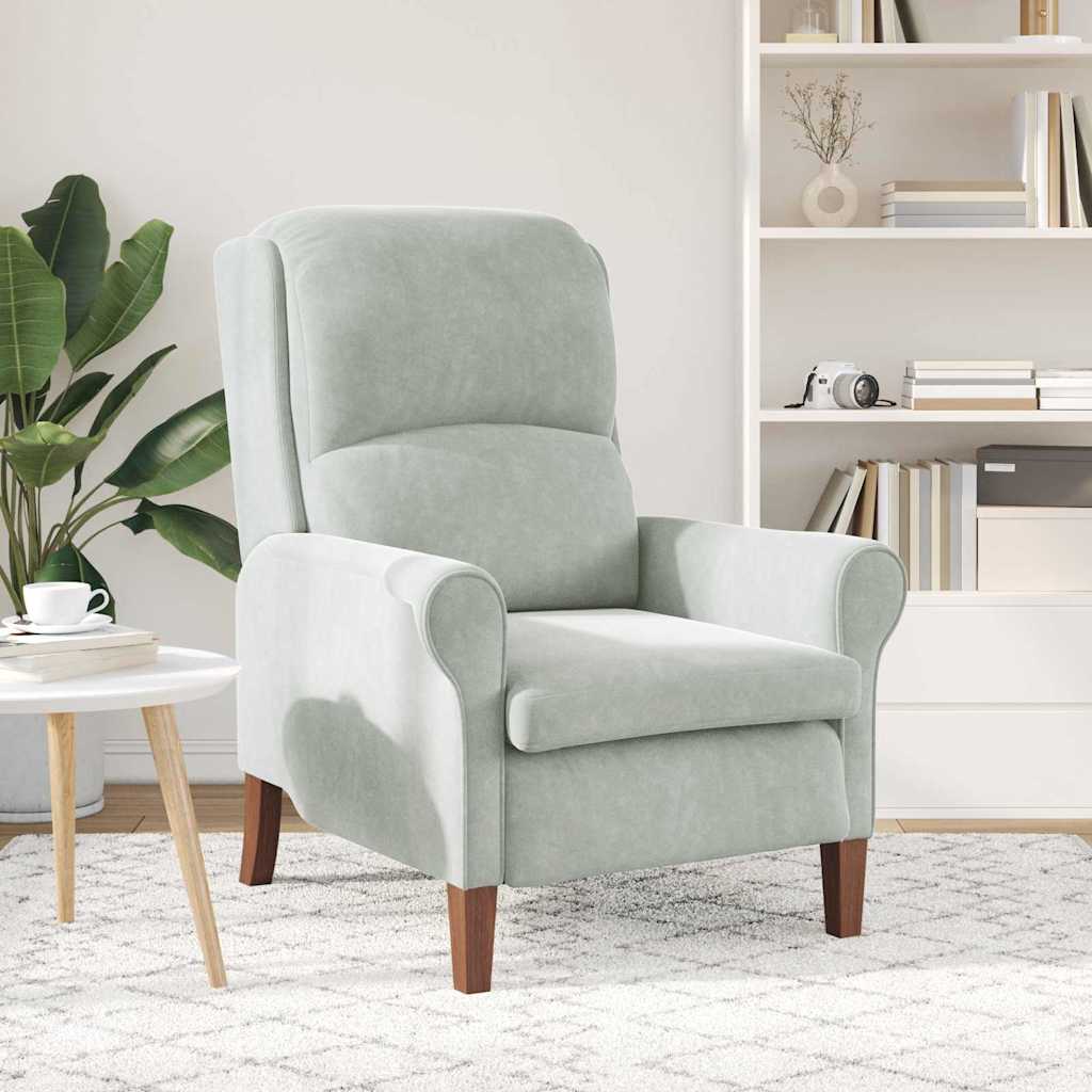 lænestol Lysegrå 76 x 94 x 102 cm Fløjl