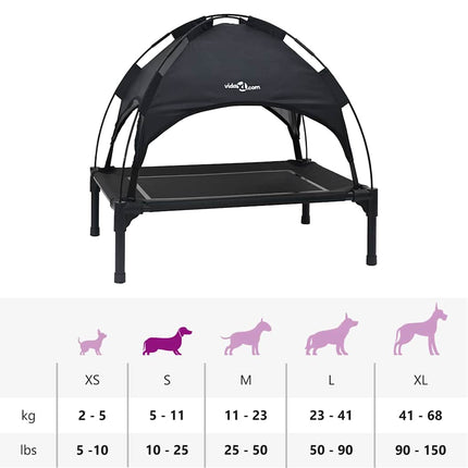 Hundeseng Sort 63 x 49,5 x 60 cm Stål