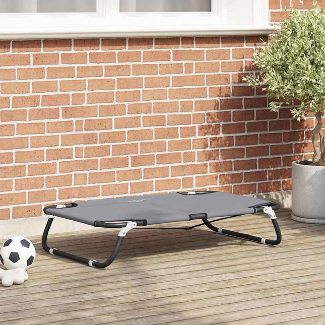 Hundeseng 80 x 55 x 18 cm Stål Lysegrå