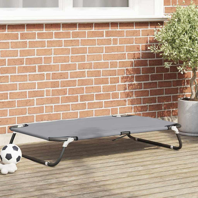 Hundeseng 105 x 65 x 18 cm Stål Lysegrå