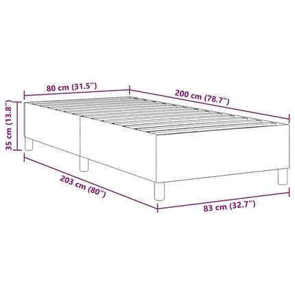 Platform sengestel Creme 80 x 200 cm Velourstof