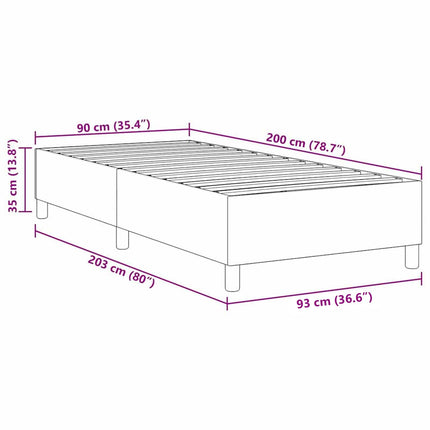Platform sengestel Creme 90 x 200 cm Velourstof