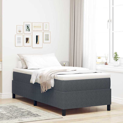 Box spring seng Mørkegrå og Hvid 80 x 200 cm Velourstof