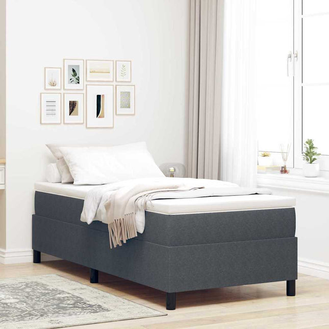 Box spring seng Mørkegrå og Hvid 80 x 200 cm Velourstof