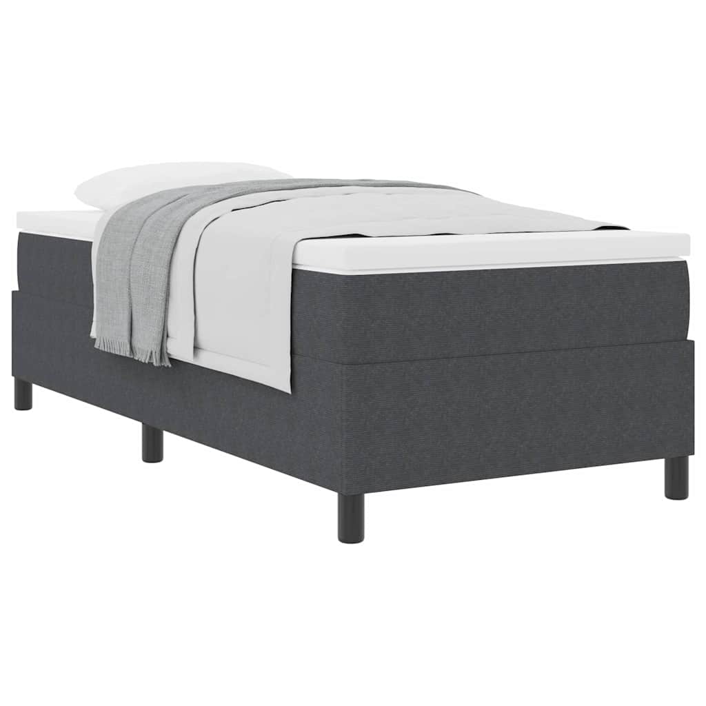 Box spring seng Mørkegrå og Hvid 80 x 200 cm Velourstof