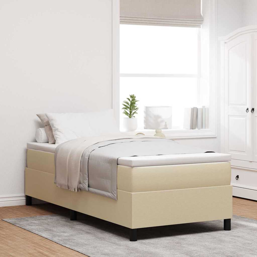 Box spring seng Lys Gr og Hvid 80 x 200 cm Velourstof