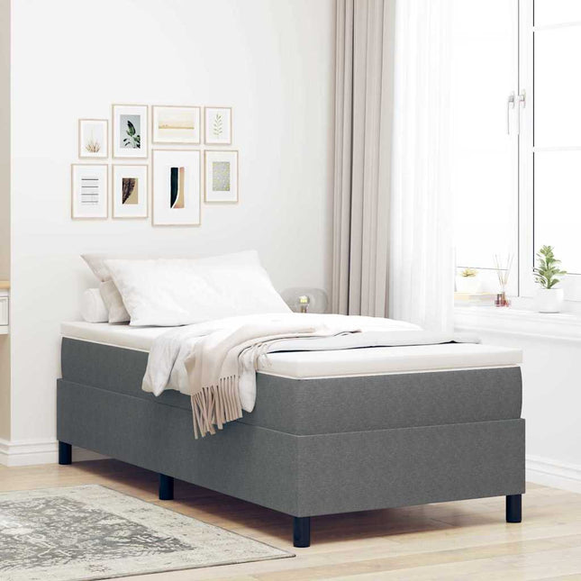 Box spring seng Lys Grå og Hvid 90 x 190 cm Velourstof