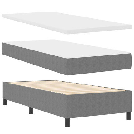 Box spring seng Lys Grå og Hvid 90 x 190 cm Velourstof