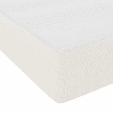 Box spring seng Creme og hvid 90 x 190 cm Velourstof