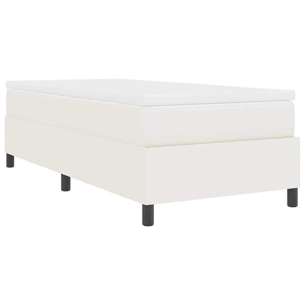 Box spring seng Creme og hvid 90 x 190 cm Velourstof