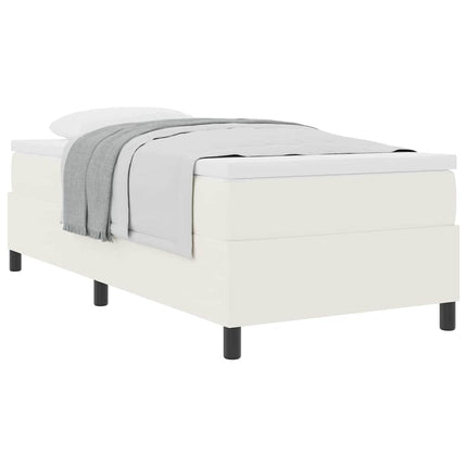 Box spring seng Creme og hvid 90 x 190 cm Velourstof