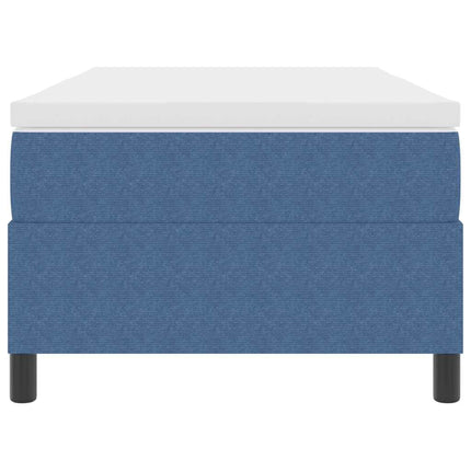 Box spring seng Blå og Hvid 90 x 190 cm Velourstof
