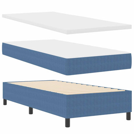 Box spring seng Blå og Hvid 90 x 200 cm Velourstof