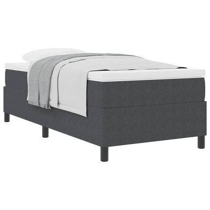 Box spring seng Mørkegrå og Hvid 100 x 200 cm Velourstof