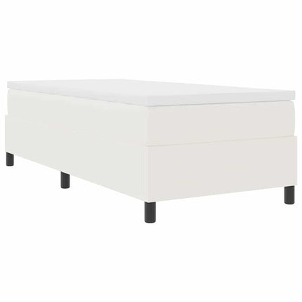 Box spring seng Creme og hvid 100 x 200 cm Velourstof