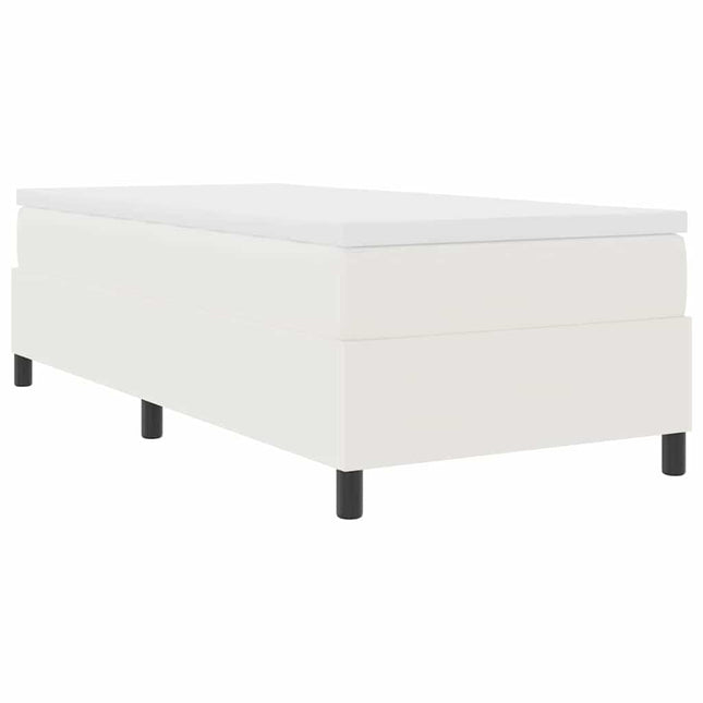 Box spring seng Creme og hvid 100 x 200 cm Velourstof