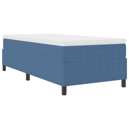 Box spring seng Blå og Hvid 100 x 200 cm Velourstof