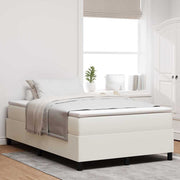 Box spring seng Creme og hvid 120 x 190 cm Velourstof