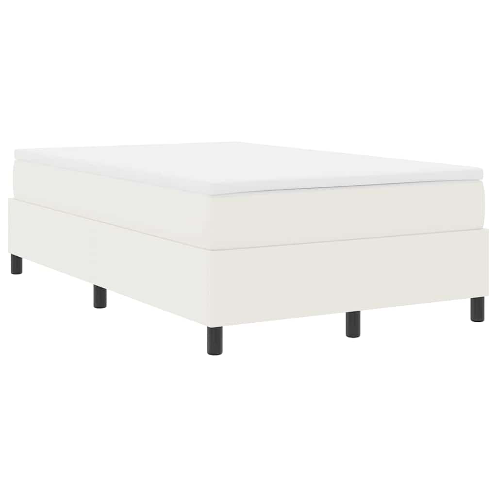 Box spring seng Creme og hvid 120 x 190 cm Velourstof