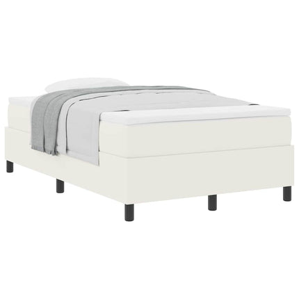 Box spring seng Creme og hvid 120 x 190 cm Velourstof