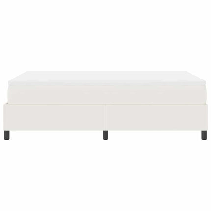 Box spring seng Creme og hvid 120 x 190 cm Velourstof