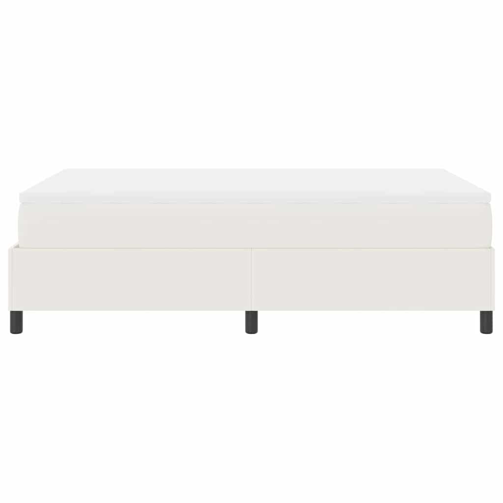 Box spring seng Creme og hvid 120 x 190 cm Velourstof