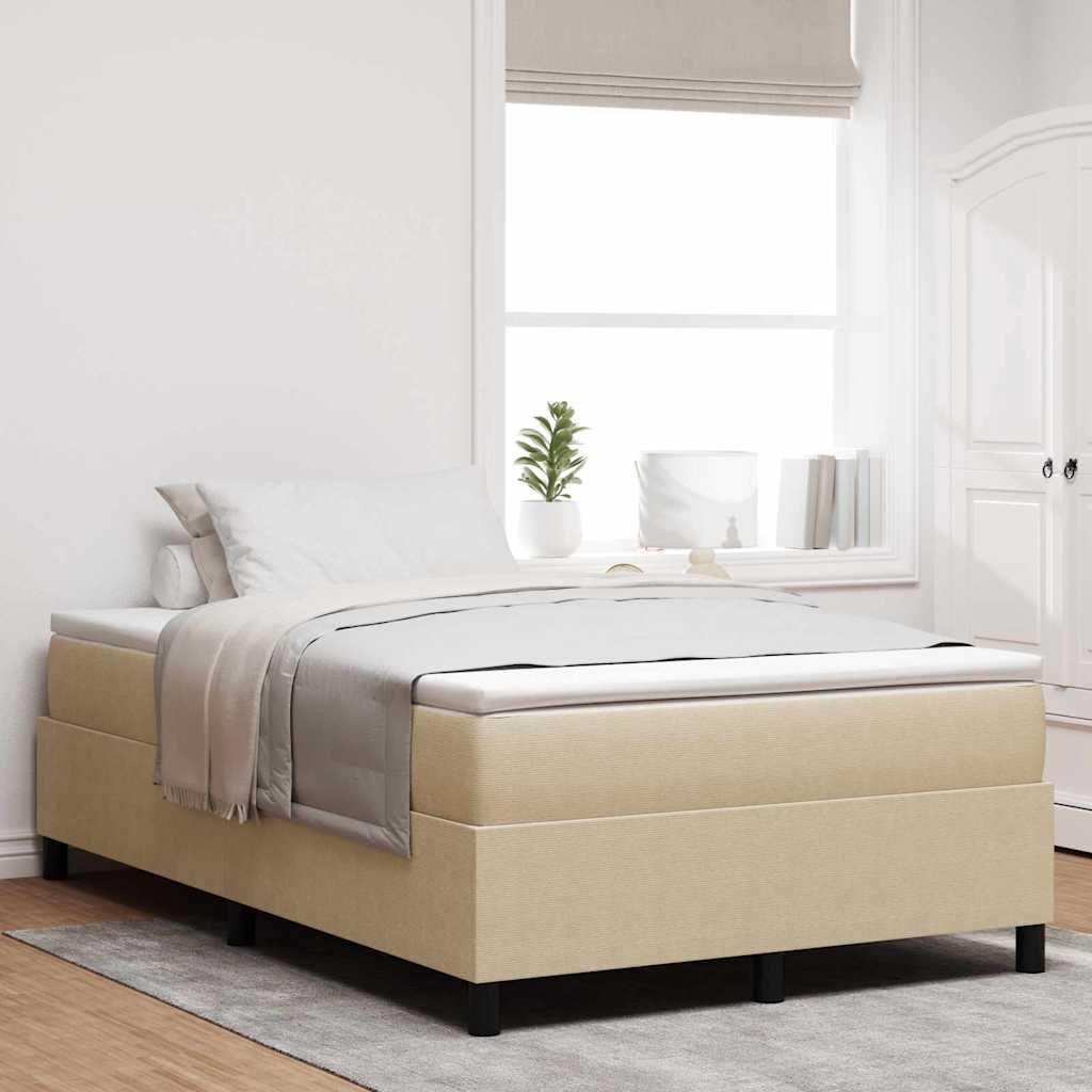 Box spring seng Lys Gr og Hvid 120 x 190 cm Velourstof