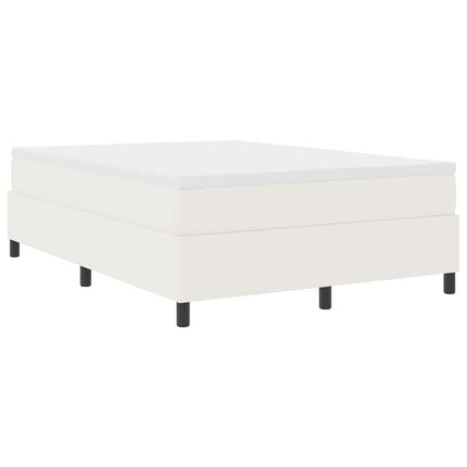 Box spring seng Creme og hvid 140 x 190 cm Velourstof