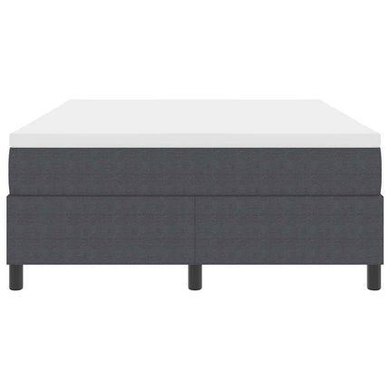 Box spring seng Mørkegrå og Hvid 140 x 200 cm Velourstof