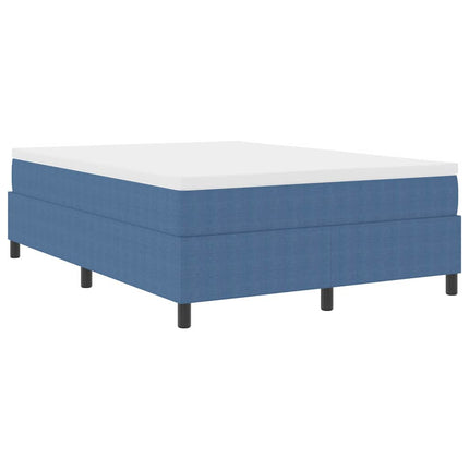 Box spring seng Blå og Hvid 140 x 200 cm Velourstof