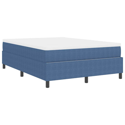 Box spring seng Blå og Hvid 140 x 200 cm Velourstof