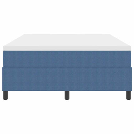 Box spring seng Blå og Hvid 140 x 200 cm Velourstof