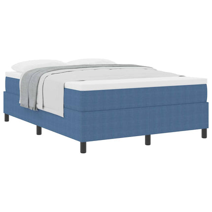 Box spring seng Blå og Hvid 140 x 200 cm Velourstof