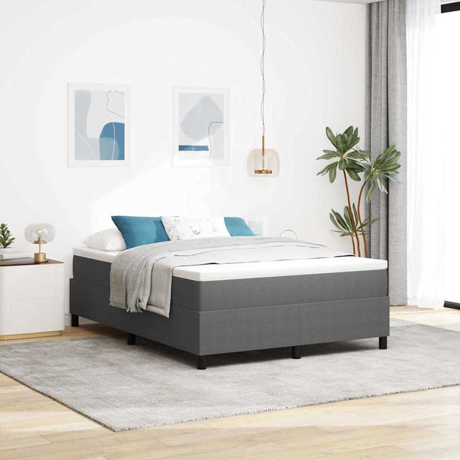 Box spring seng Lys Grå og Hvid 160 x 200 cm Velourstof
