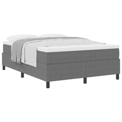 Box spring seng Lys Grå og Hvid 160 x 200 cm Velourstof