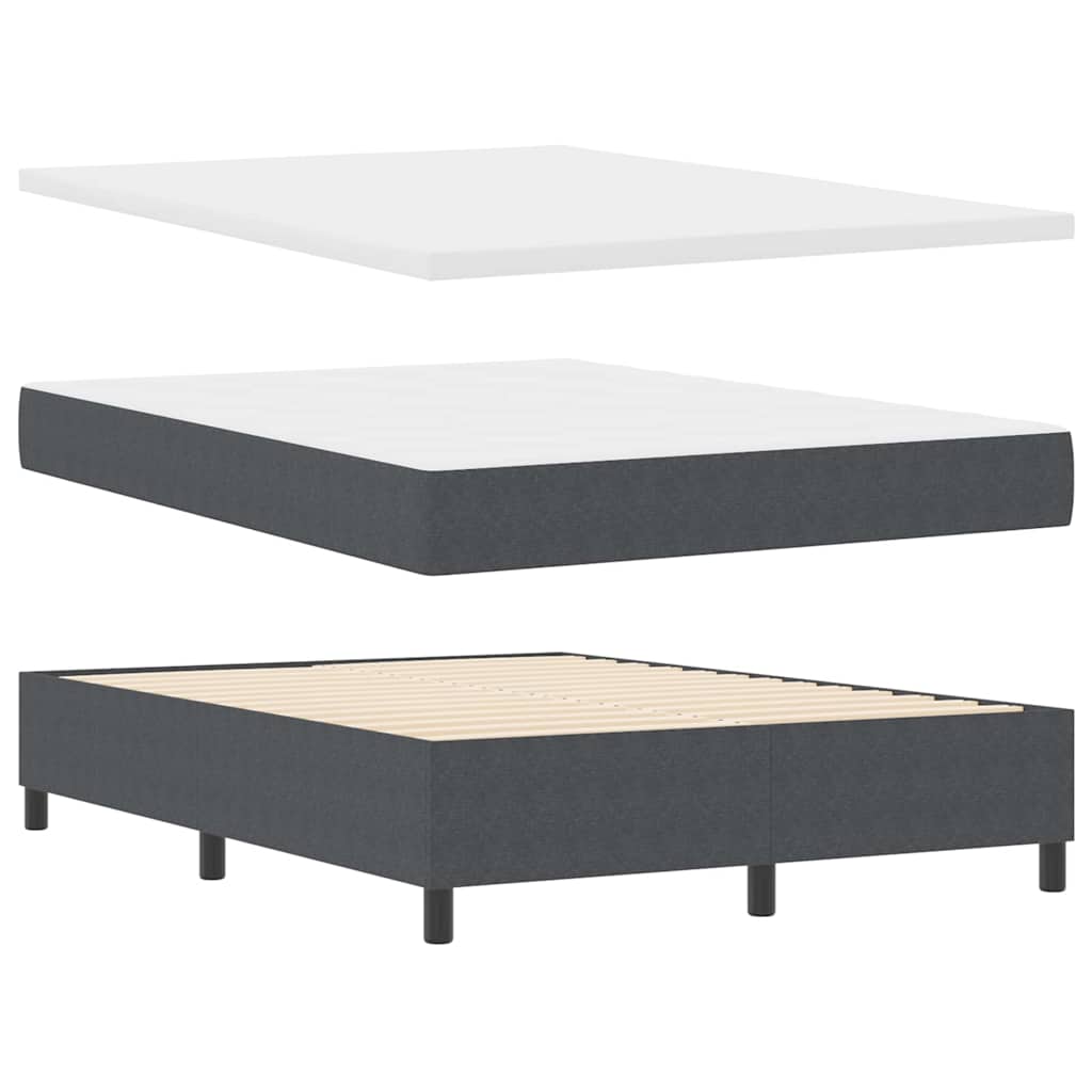 Box spring seng Mørkegrå og Hvid 160 x 200 cm Velourstof