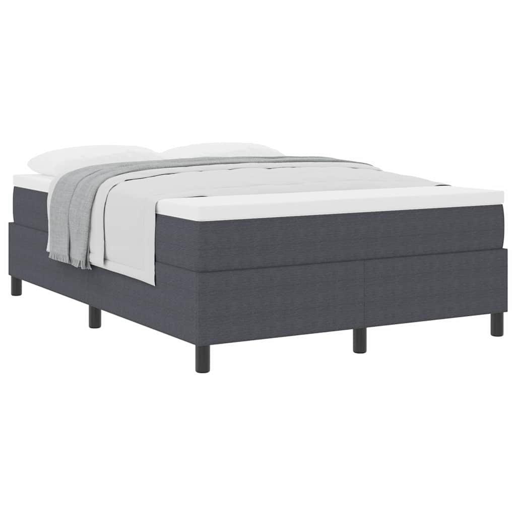 Box spring seng Mørkegrå og Hvid 160 x 200 cm Velourstof