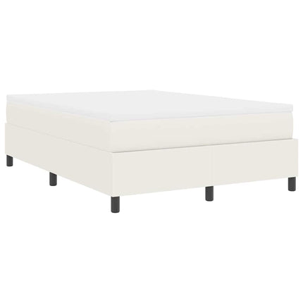 Box spring seng Creme og hvid 160 x 200 cm Velourstof