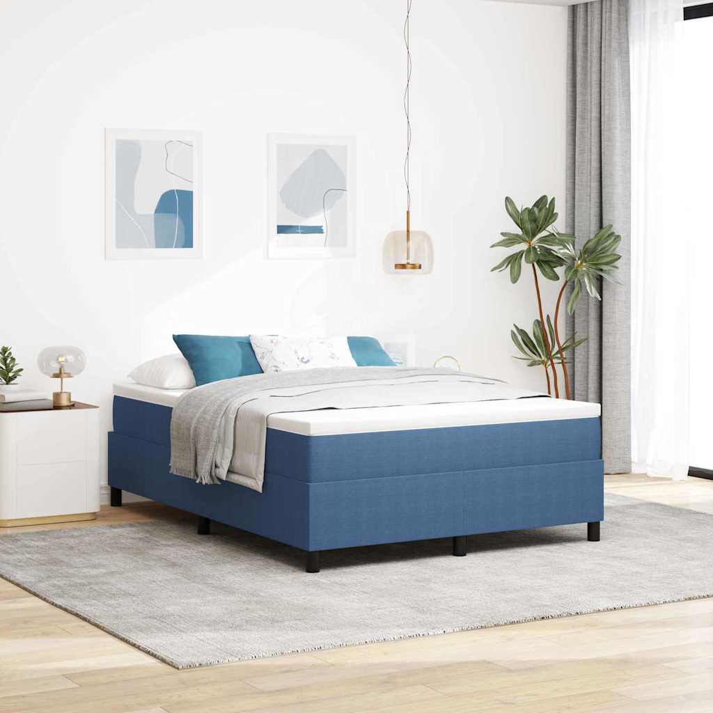 Box spring seng Bl og Hvid 160 x 200 cm Velourstof