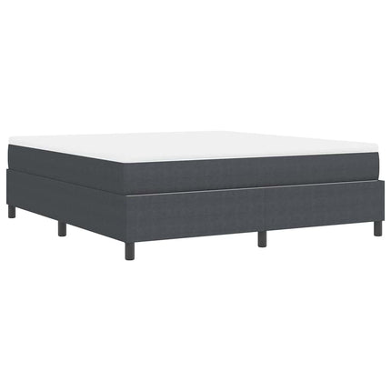 Box spring seng Mørkegrå og Hvid 180 x 200 cm Velourstof