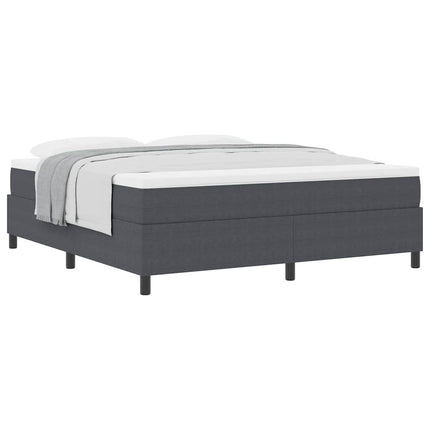 Box spring seng Mørkegrå og Hvid 180 x 200 cm Velourstof