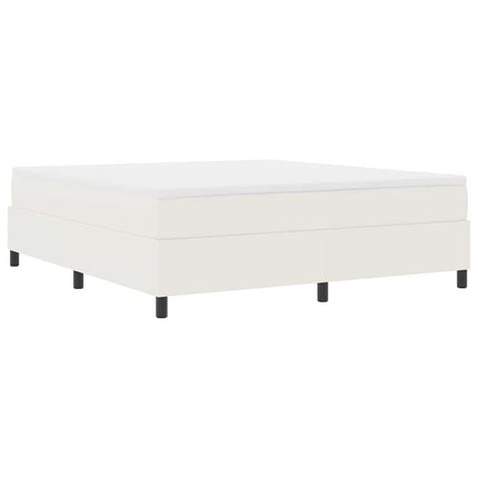 Box spring seng Creme og hvid 180 x 200 cm Velourstof