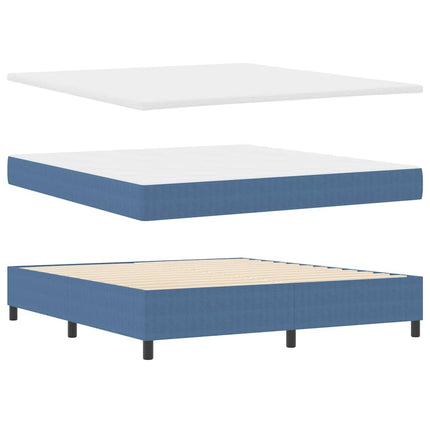 Box spring seng Blå og Hvid 180 x 200 cm Velourstof