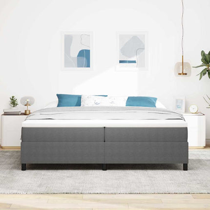 Box spring seng Lys Grå og Hvid 200 x 200 cm Velourstof