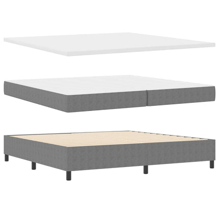 Box spring seng Lys Grå og Hvid 200 x 200 cm Velourstof