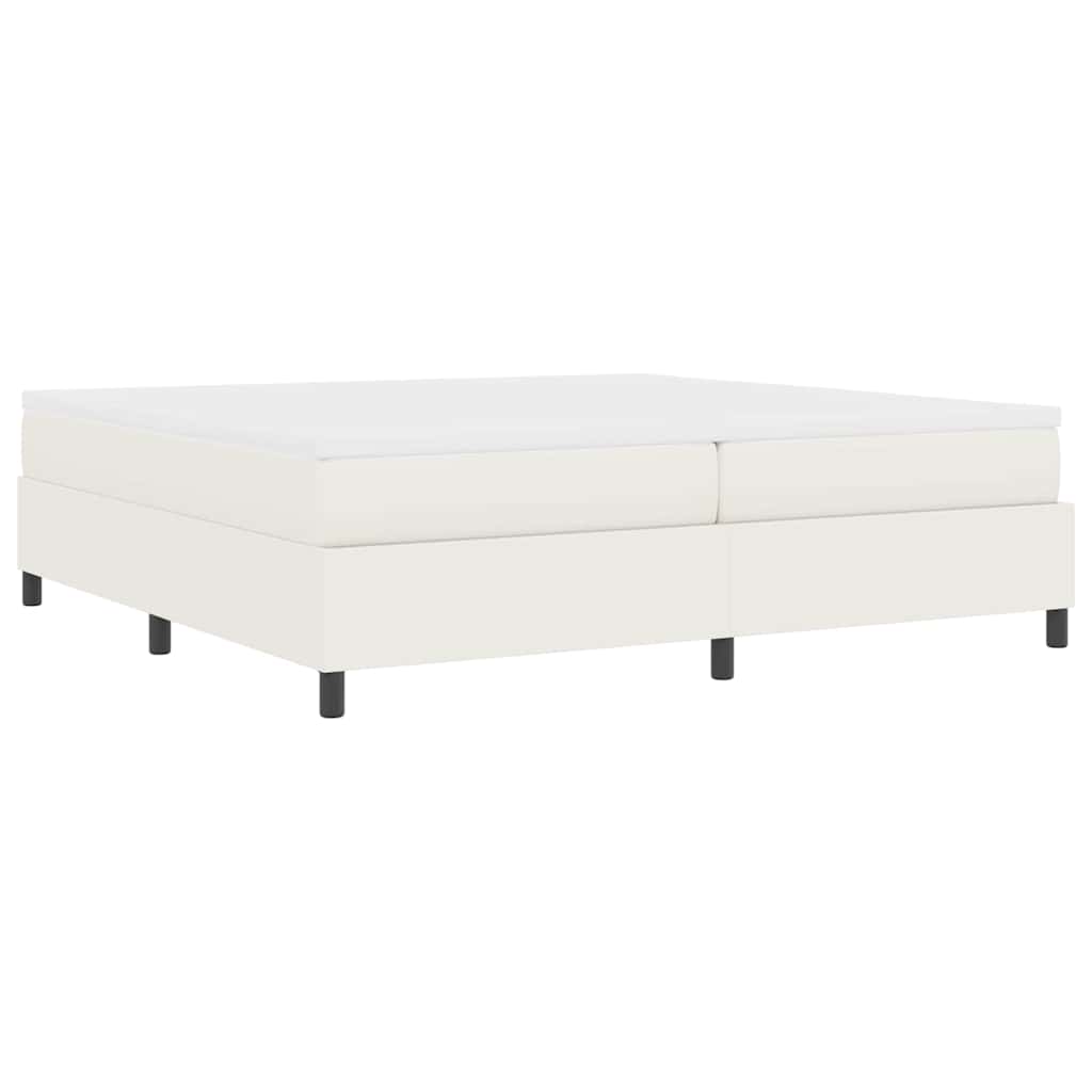 Box spring seng Creme og hvid 200 x 200 cm Velourstof