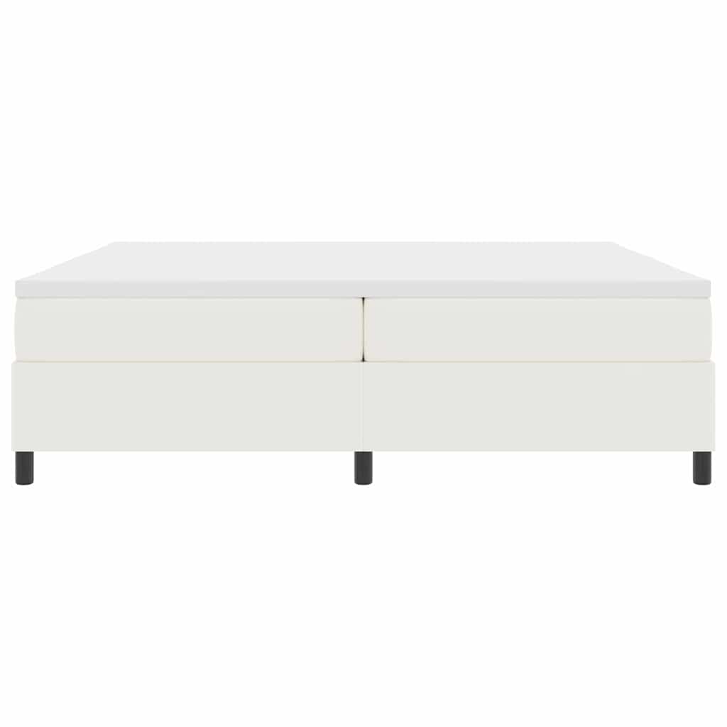 Box spring seng Creme og hvid 200 x 200 cm Velourstof
